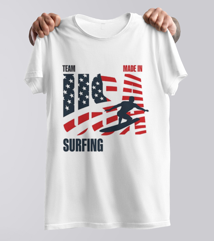 TEAM USA MADE IN USA SURFING Stars And Stripes Surf T-Shirt