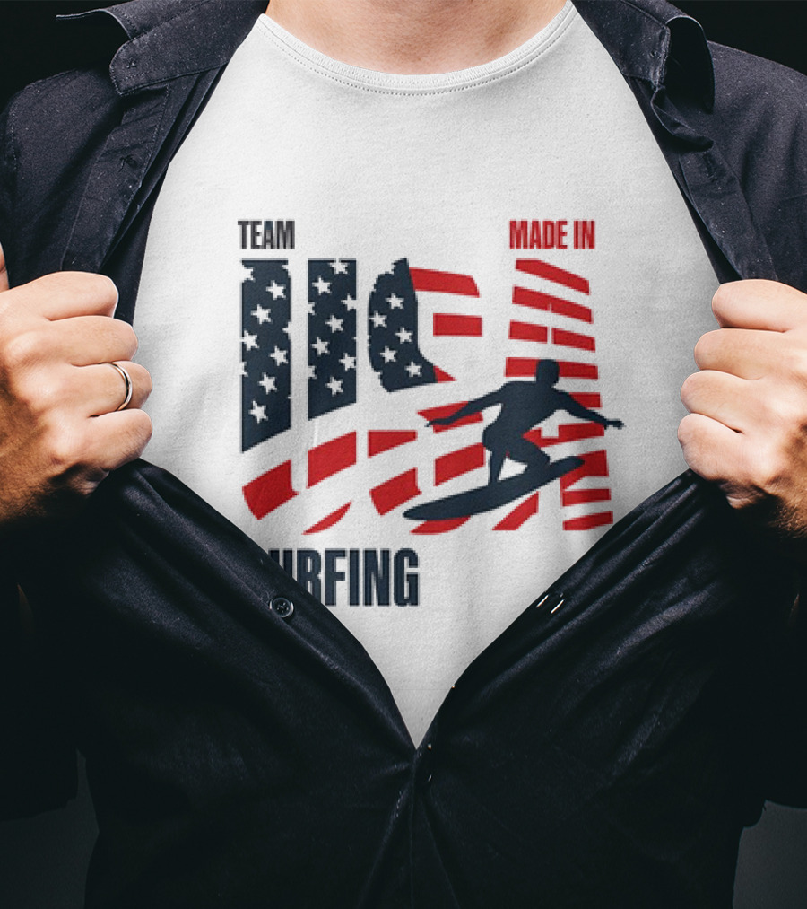 TEAM USA MADE IN USA SURFING Stars And Stripes Surf T-Shirt