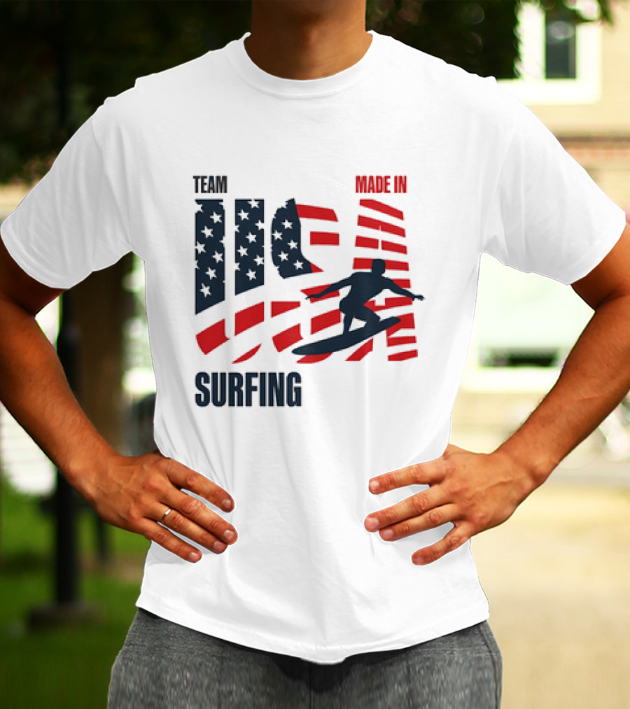 TEAM USA MADE IN USA SURFING Stars And Stripes Surf T-Shirt