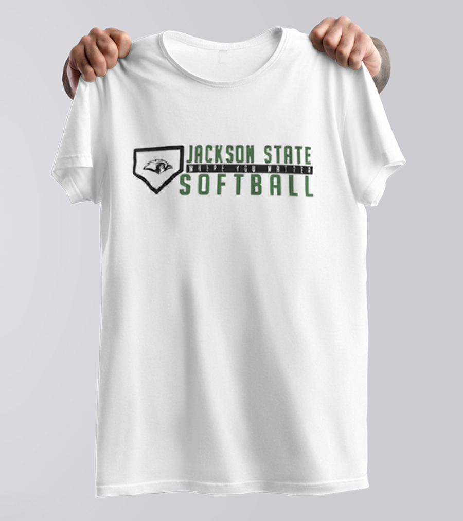 Jackson State Softball Where You Matter Team Spirit Emblem T-Shirt