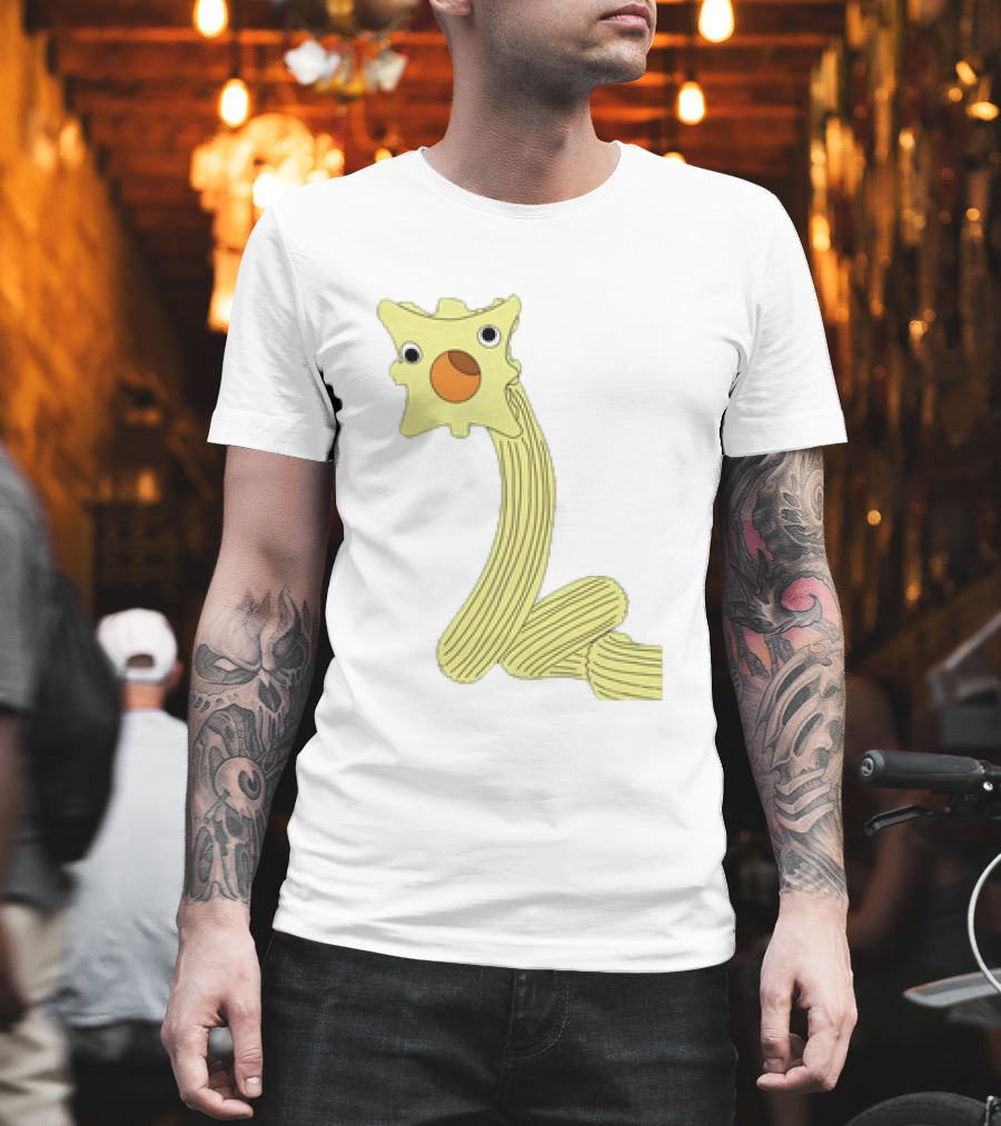 The Worm Classic Cartoon Character With Yellow Star-Shaped Head And Orange Circle Mouth T-Shirt