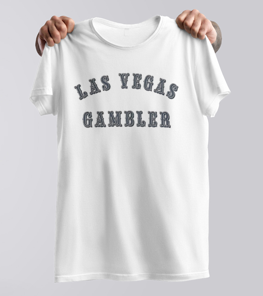 Las Vegas Gambler Vintage Style Typography T-Shirt