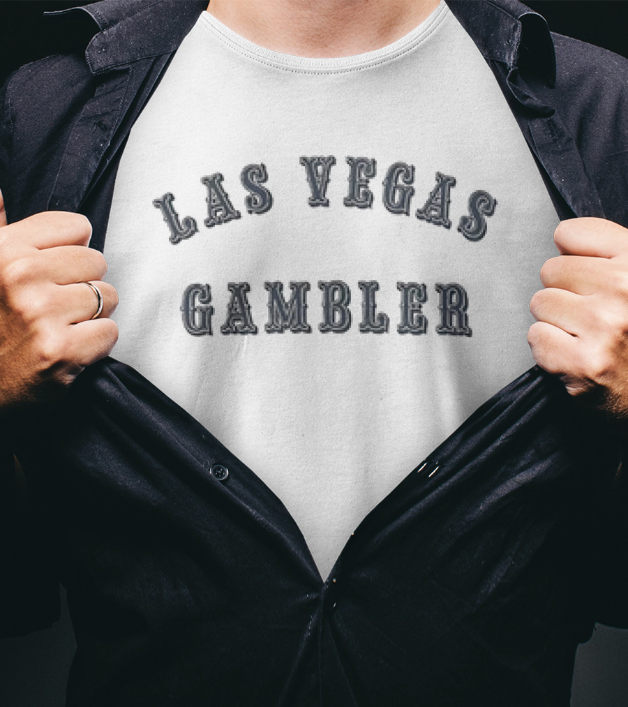 Las Vegas Gambler Vintage Style Typography T-Shirt