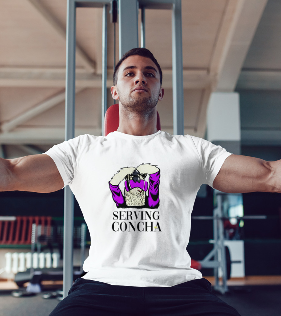 MarcoMania Serving Concha Llama With Purple T-Shirt