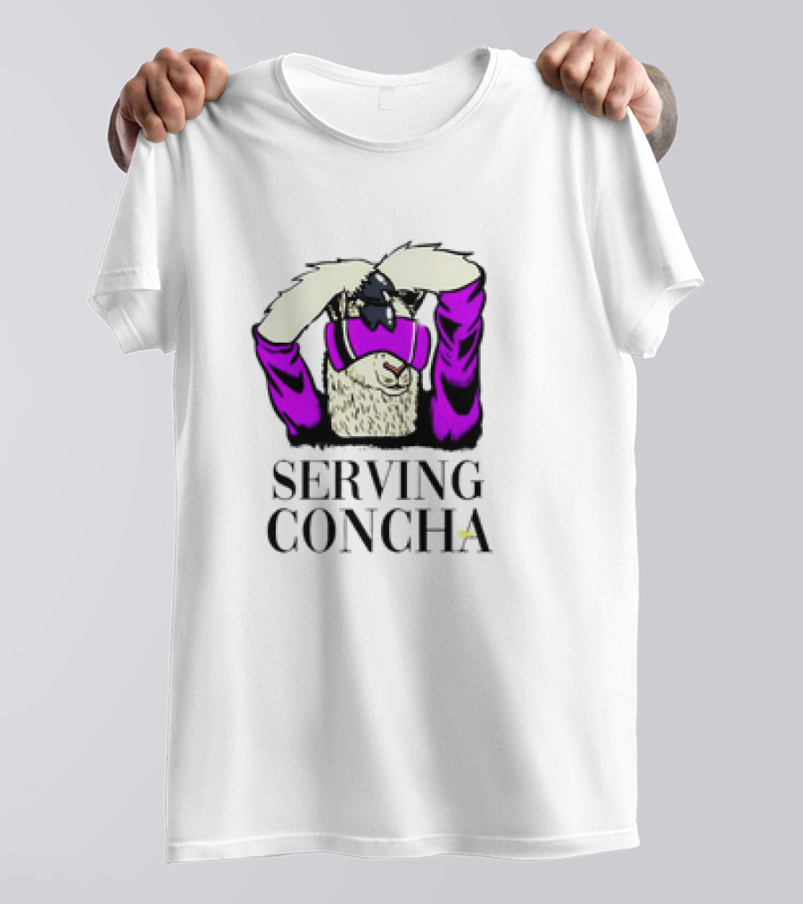 MarcoMania Serving Concha Llama With Purple T-Shirt
