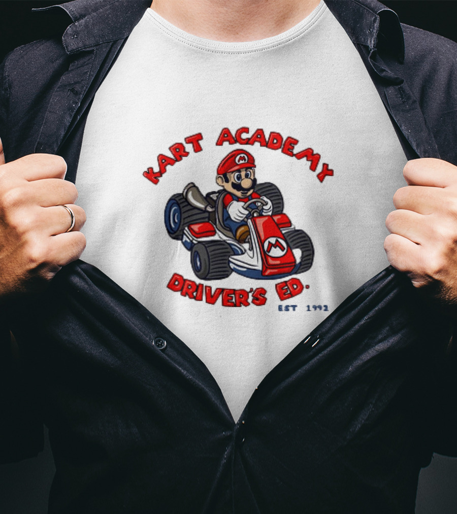 Kart Academy Driver's Ed Mario Kart Est 1992 T-Shirt