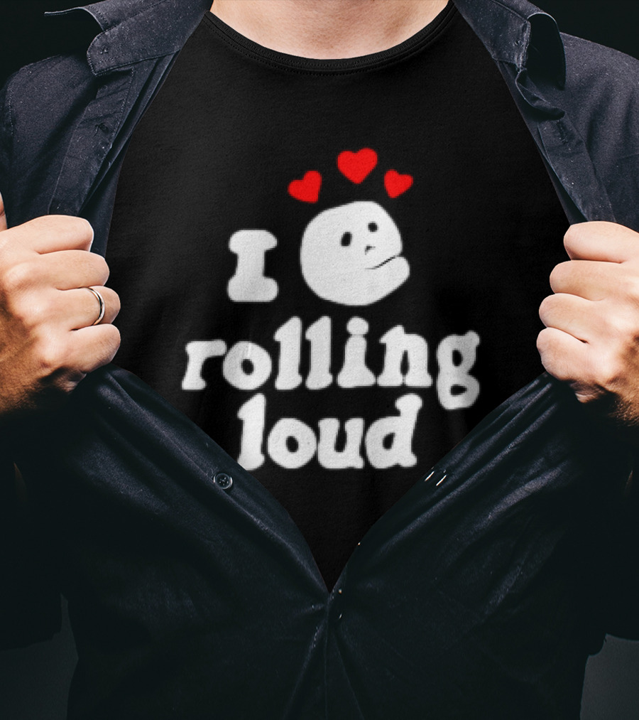 I Love Rolling Loud With Heart Emoji Face T-Shirt