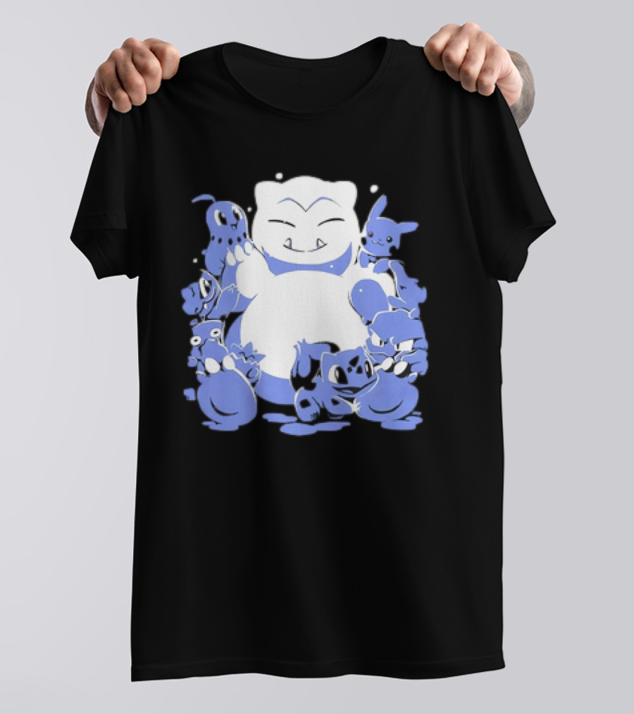 Snorlax Snowman Surrounded By Pokémon Snowlaxman T-Shirt