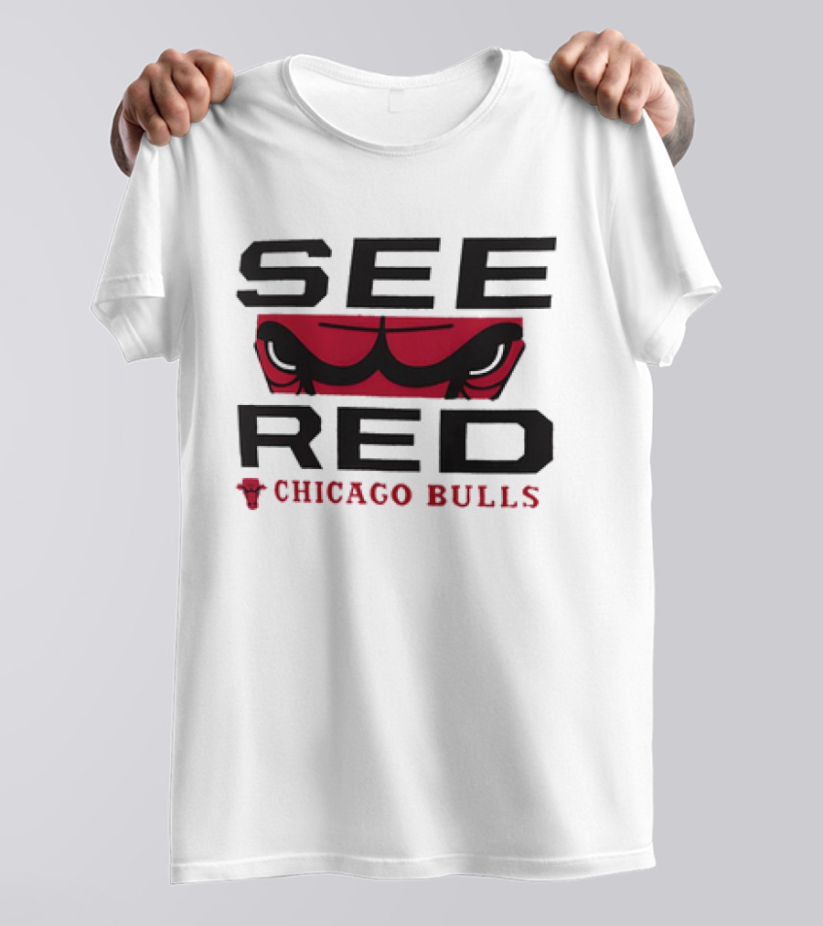 See Red Chicago Bulls T-Shirt