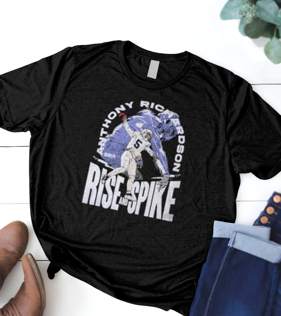 Anthony Richardson Indianapolis Colts Rise And Spike Football Action T-Shirt