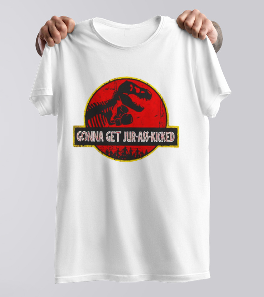 Gonna Get Jur-Ass-Kicked Dinosaur Boxing Red T-Shirt