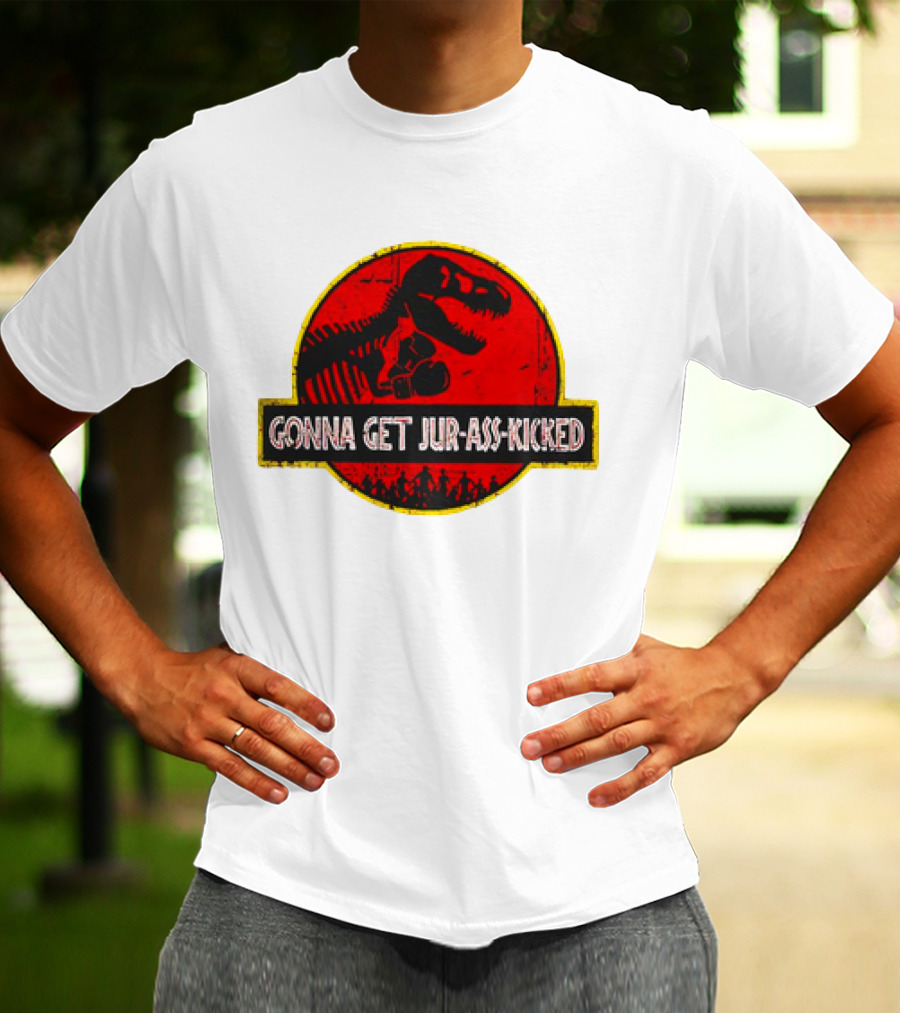 Gonna Get Jur-Ass-Kicked Dinosaur Boxing Red T-Shirt