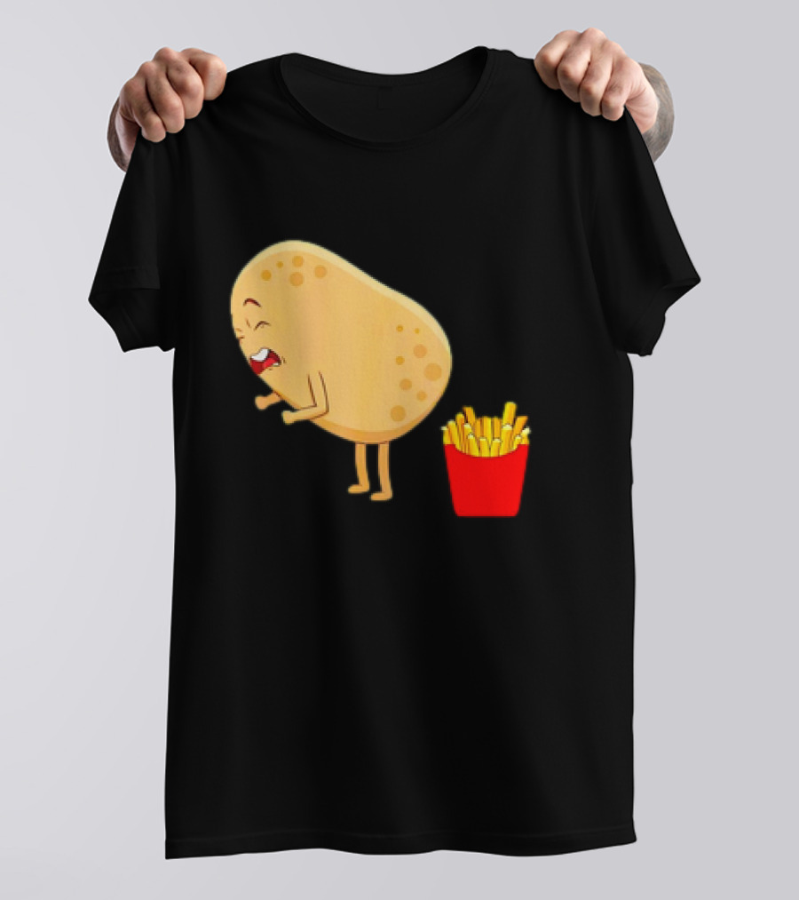Potato Poops Fries Funny Cartoon T-Shirt