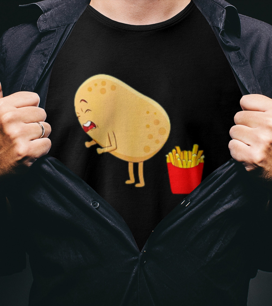 Potato Poops Fries Funny Cartoon T-Shirt