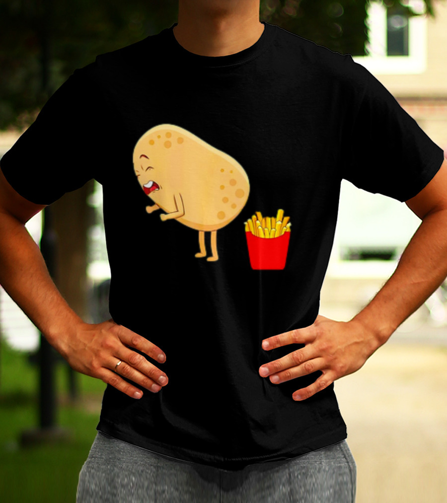 Potato Poops Fries Funny Cartoon T-Shirt