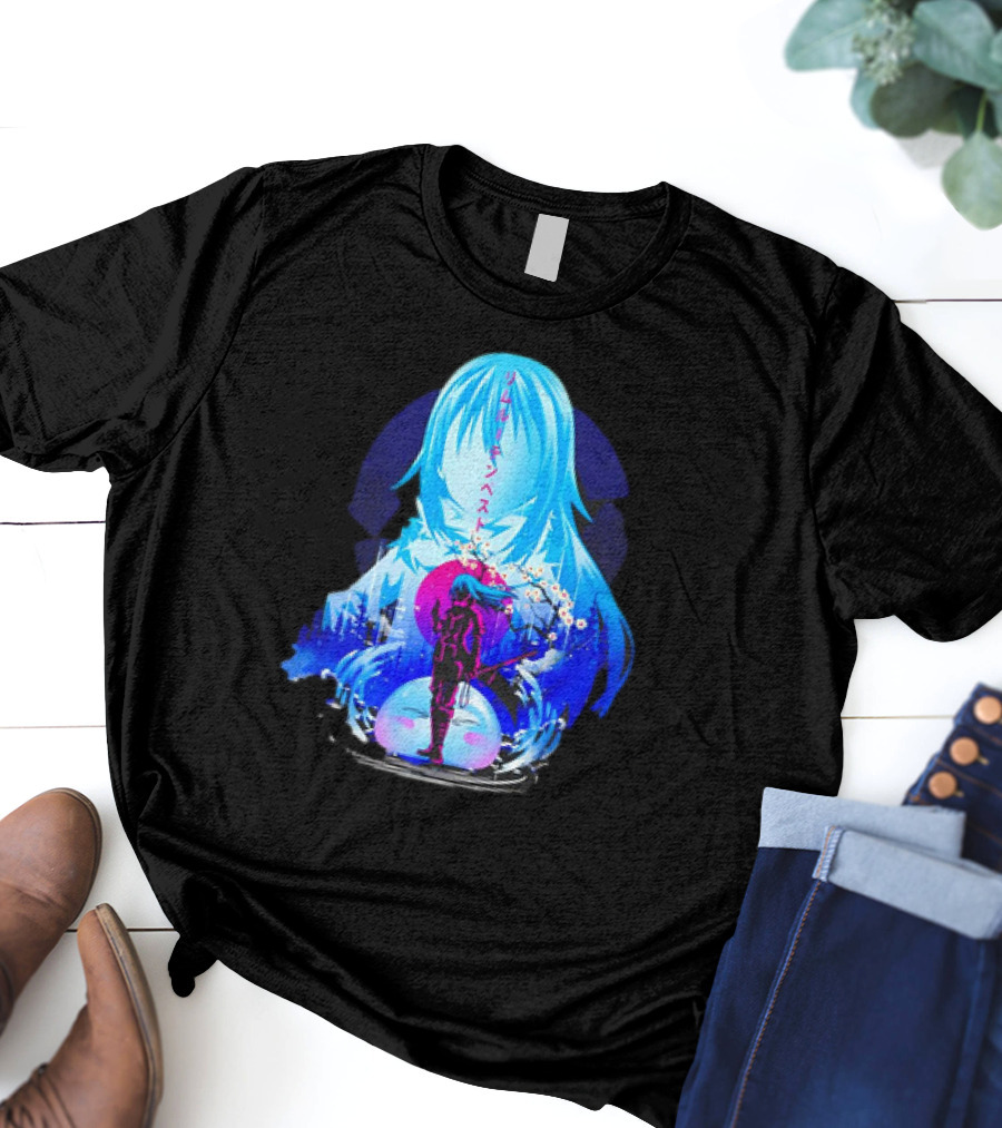 That Time I Got Reincarnated As A Slime Manga Character Silhouette Fantasy Scene T-Shirt