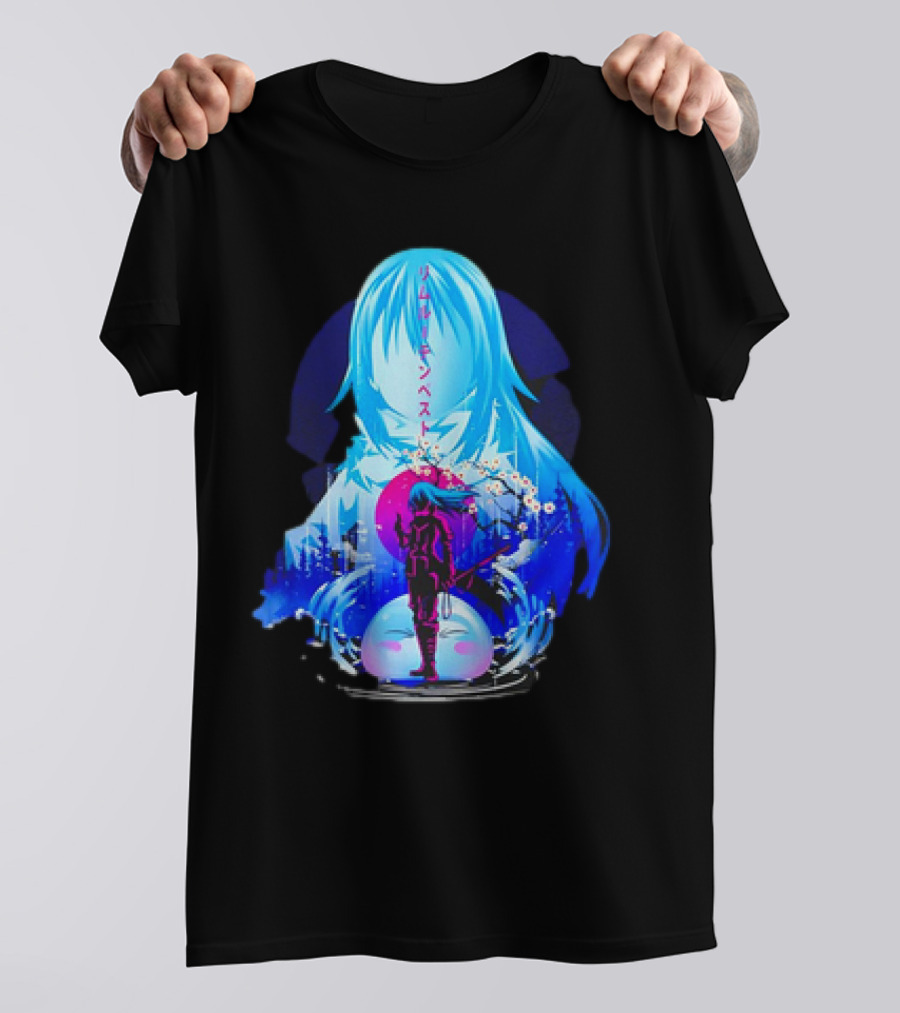 That Time I Got Reincarnated As A Slime Manga Character Silhouette Fantasy Scene T-Shirt