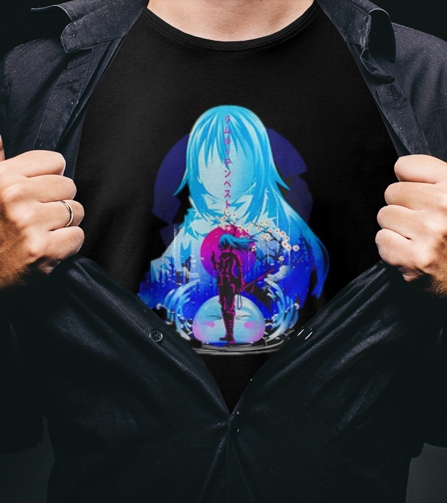 That Time I Got Reincarnated As A Slime Manga Character Silhouette Fantasy Scene T-Shirt