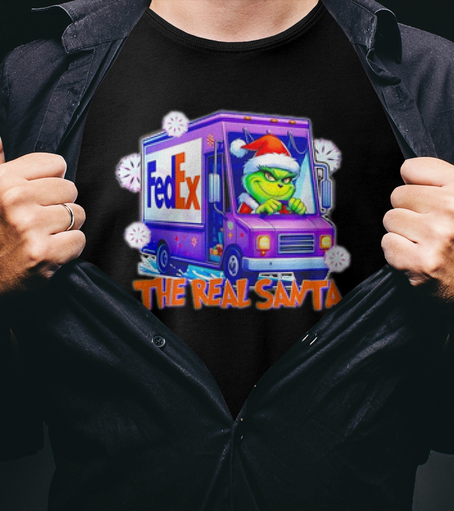 The Real Santa Grinch FedEx Truck Christmas Delivery T-Shirt