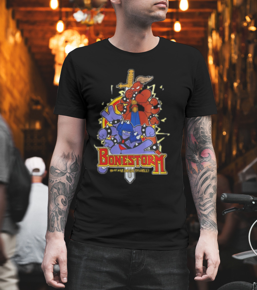 Bonestorm Buy Me Or Go To Hell Sword-Wielding Monsters Action T-Shirt