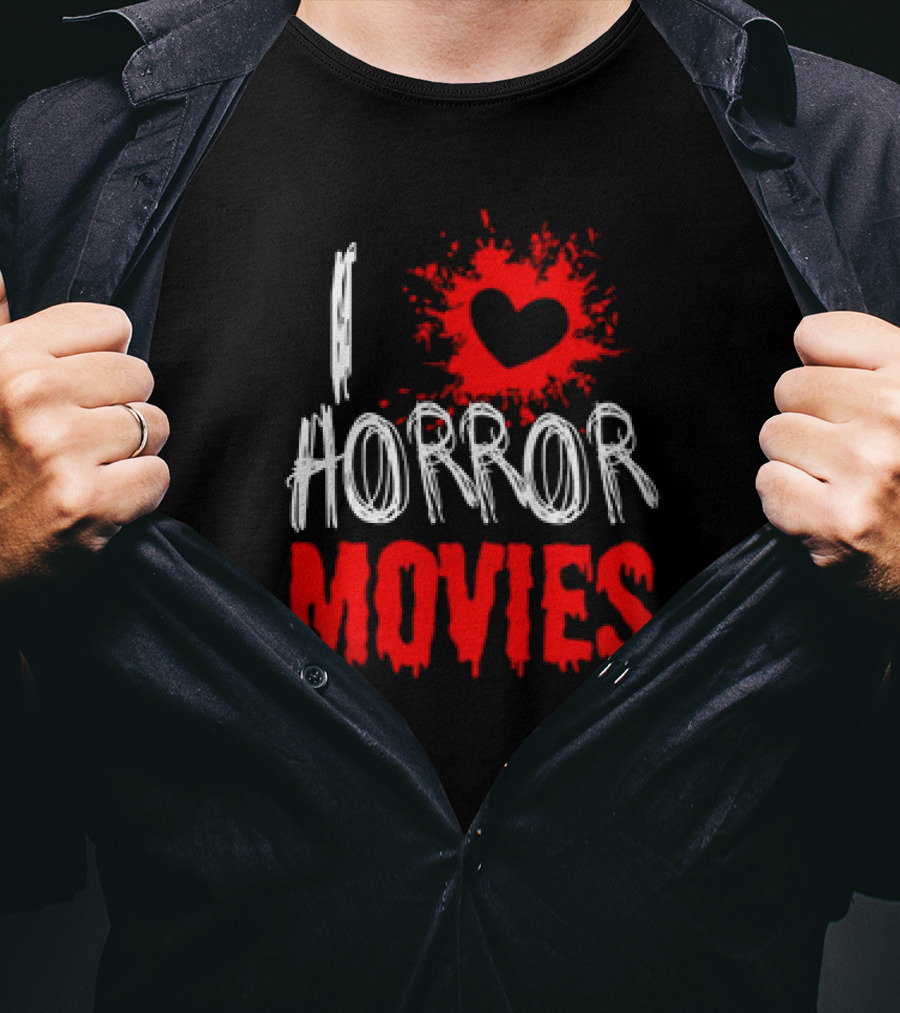 I Heart Horror Movies With Red Splatter T-Shirt