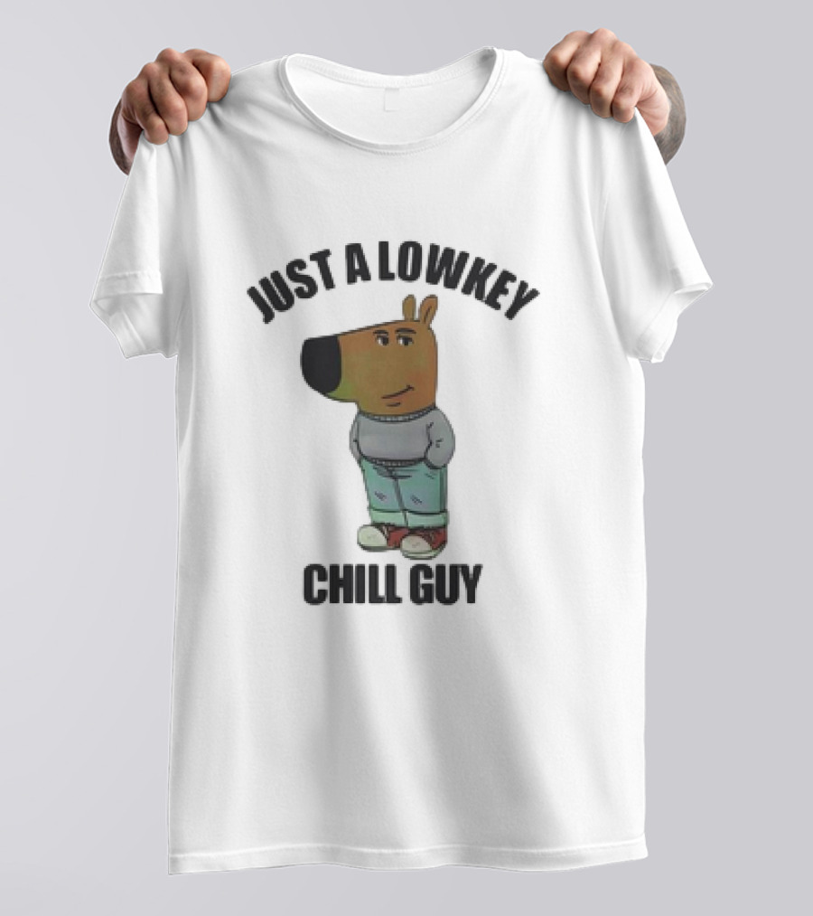 Just A Lowkey Chill Guy Retro Cartoon Style Character T-Shirt