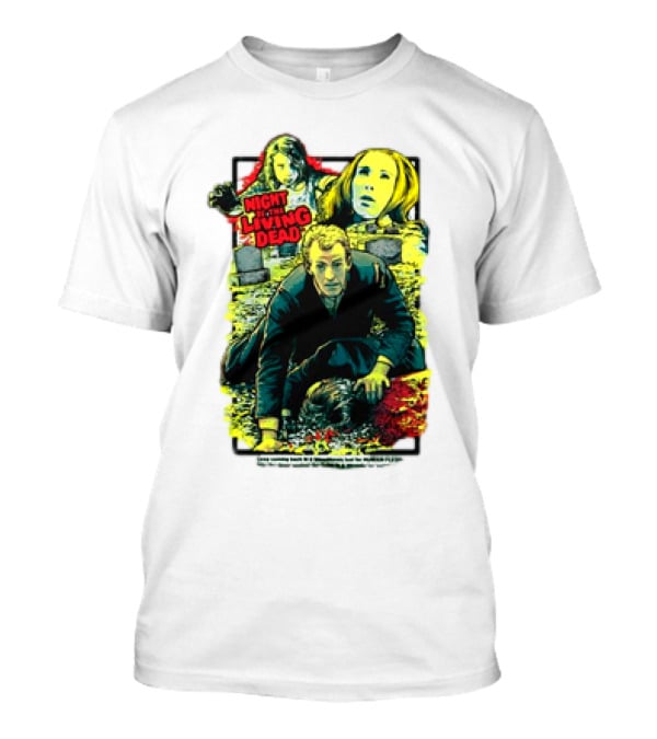 Night Of The Living Dead Classic Horror Scene With Surrounded By Death Faces T-Shirt