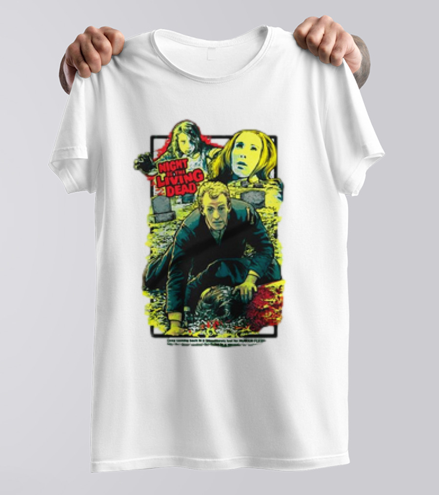 Night Of The Living Dead Classic Horror Scene With Surrounded By Death Faces T-Shirt