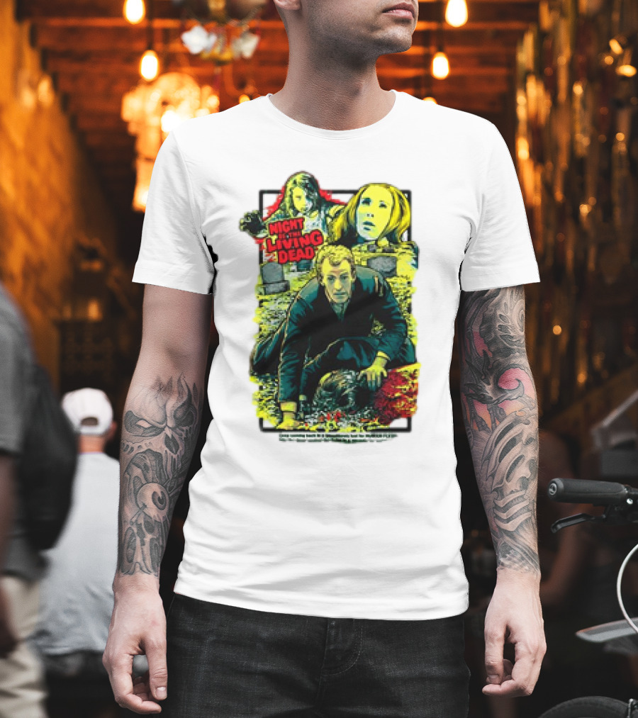 Night Of The Living Dead Classic Horror Scene With Surrounded By Death Faces T-Shirt