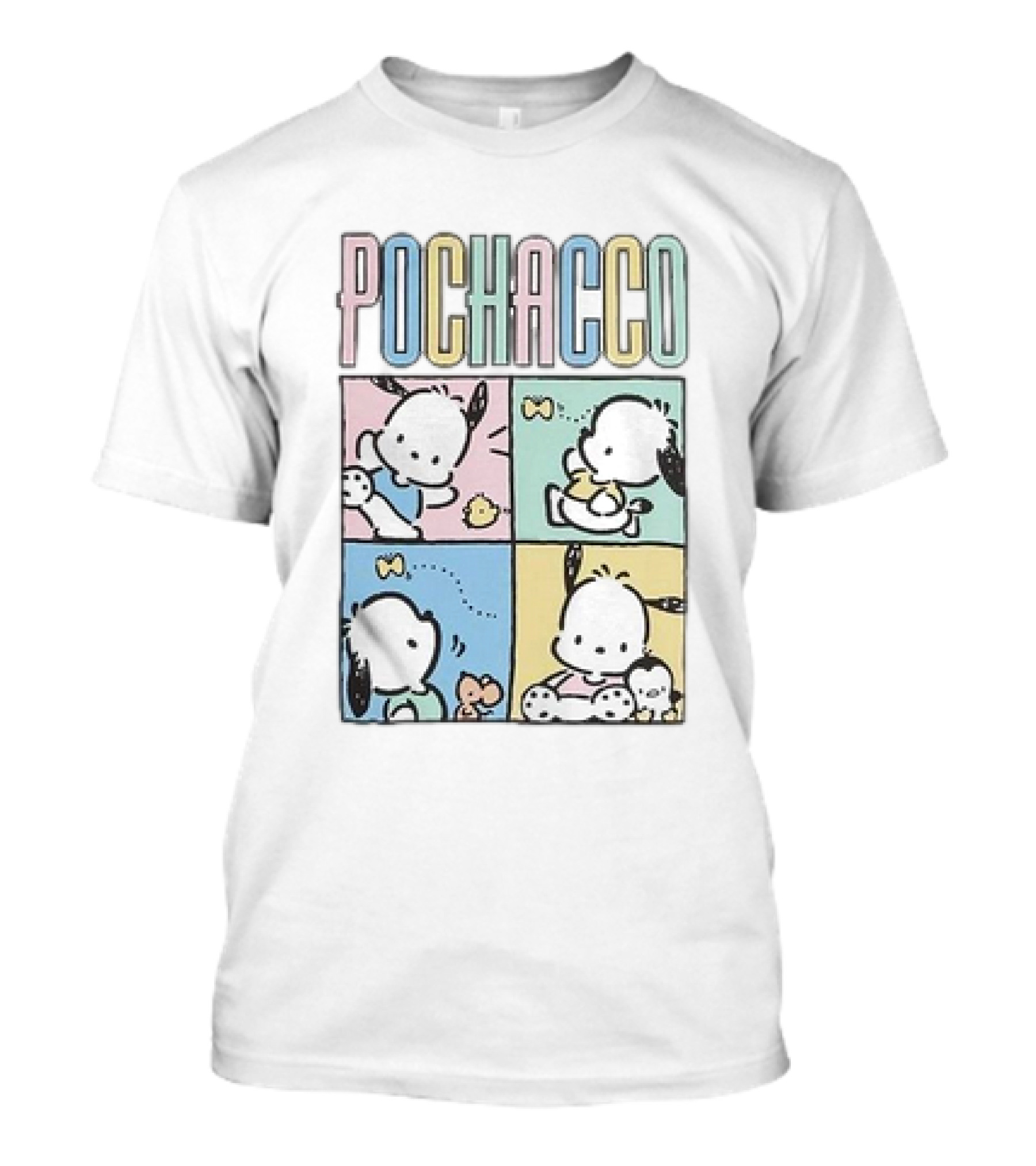 POCHACCO Pastel Grid Cute Comics Panel Series T-Shirt