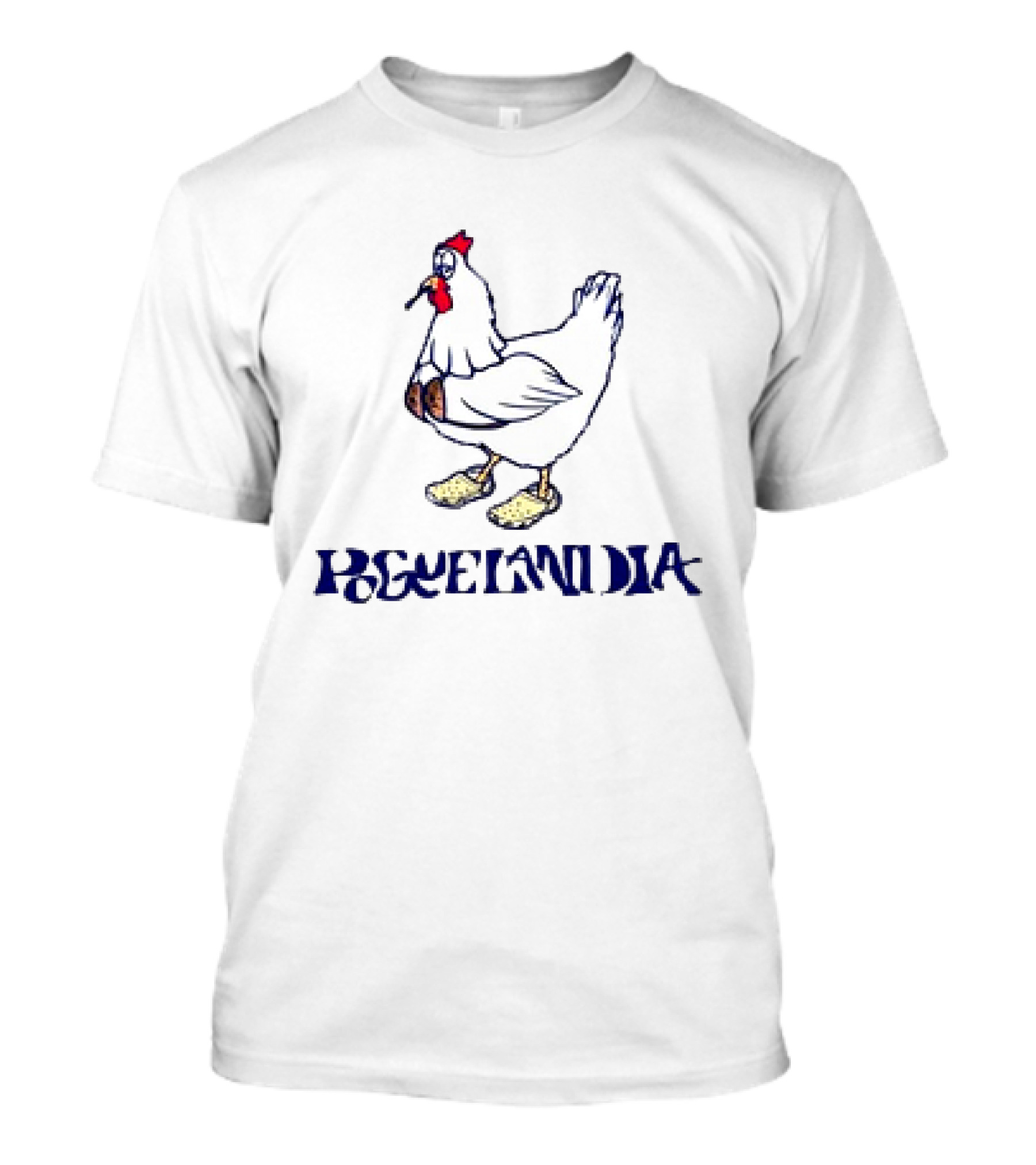 Poguelandia Chicken Wearing Shoes T-Shirt