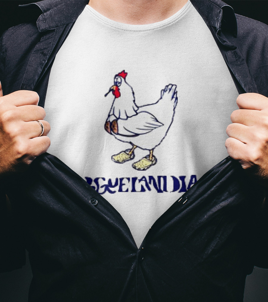 Poguelandia Chicken Wearing Shoes T-Shirt