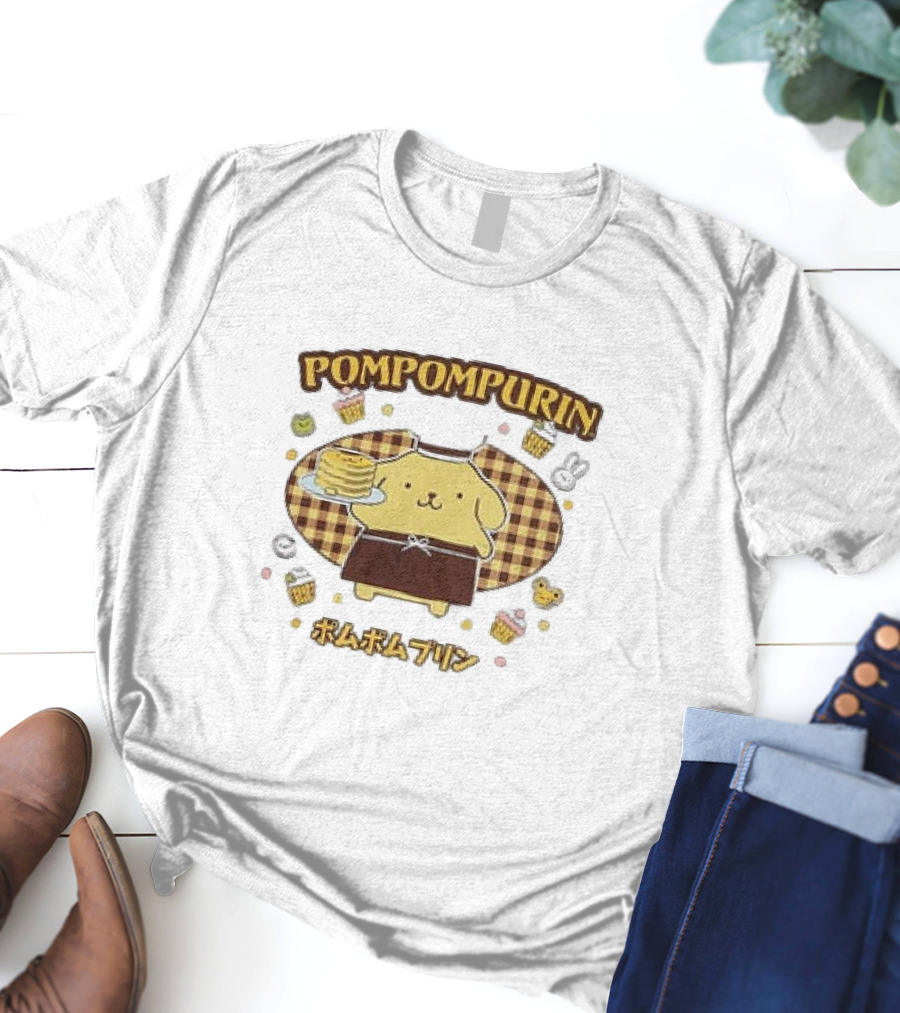 Pompompurin Sweet Pancake Delight With Cute Desserts T-Shirt