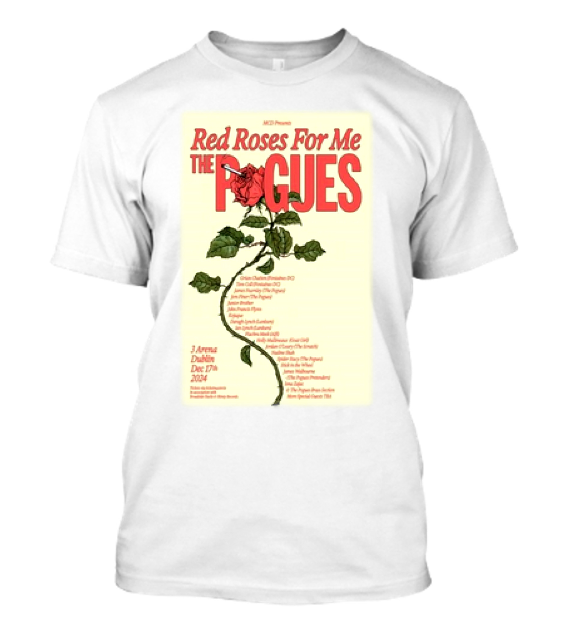 Red Roses For Me The Pogues 3Arena Dublin Dec 17 T-Shirt