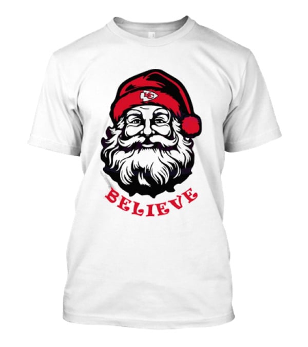 Santa Claus Believe Kansas City Chiefs Christmas T-Shirt