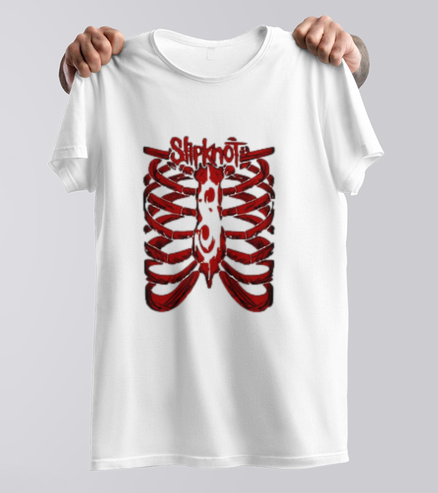 Slipknot Ribcage Skeleton Logo Red T-Shirt