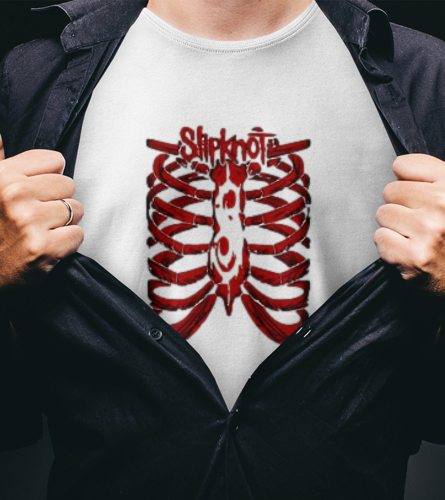Slipknot Ribcage Skeleton Logo Red T-Shirt