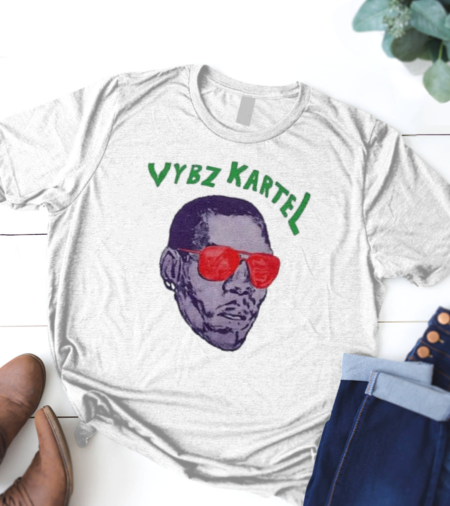 Vybz Kartel Head Red Sunglasses T-Shirt