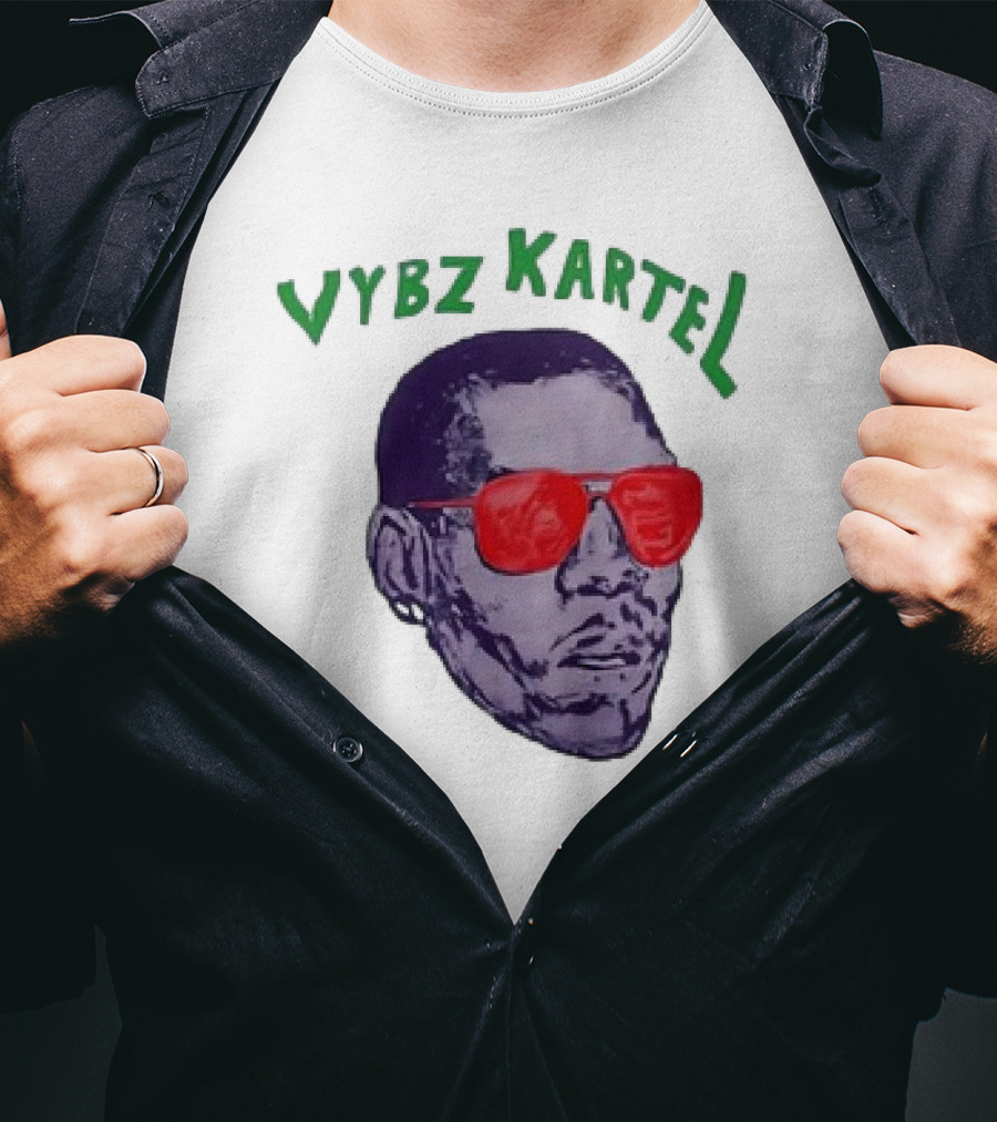 Vybz Kartel Head Red Sunglasses T-Shirt
