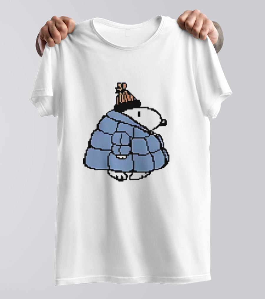 Snoopy Peanuts Winter Puffer Jacket Beanie T-Shirt
