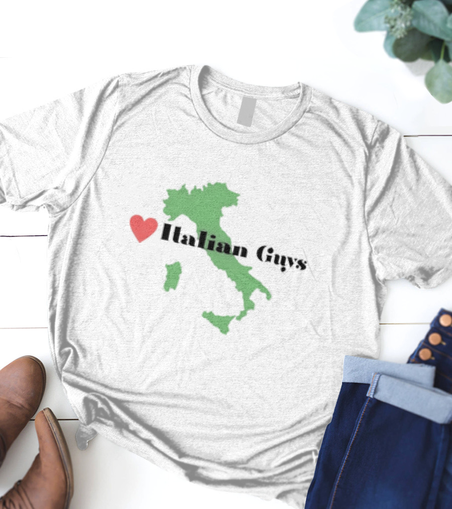 Heart Italian Guys Green Italy Map T-Shirt