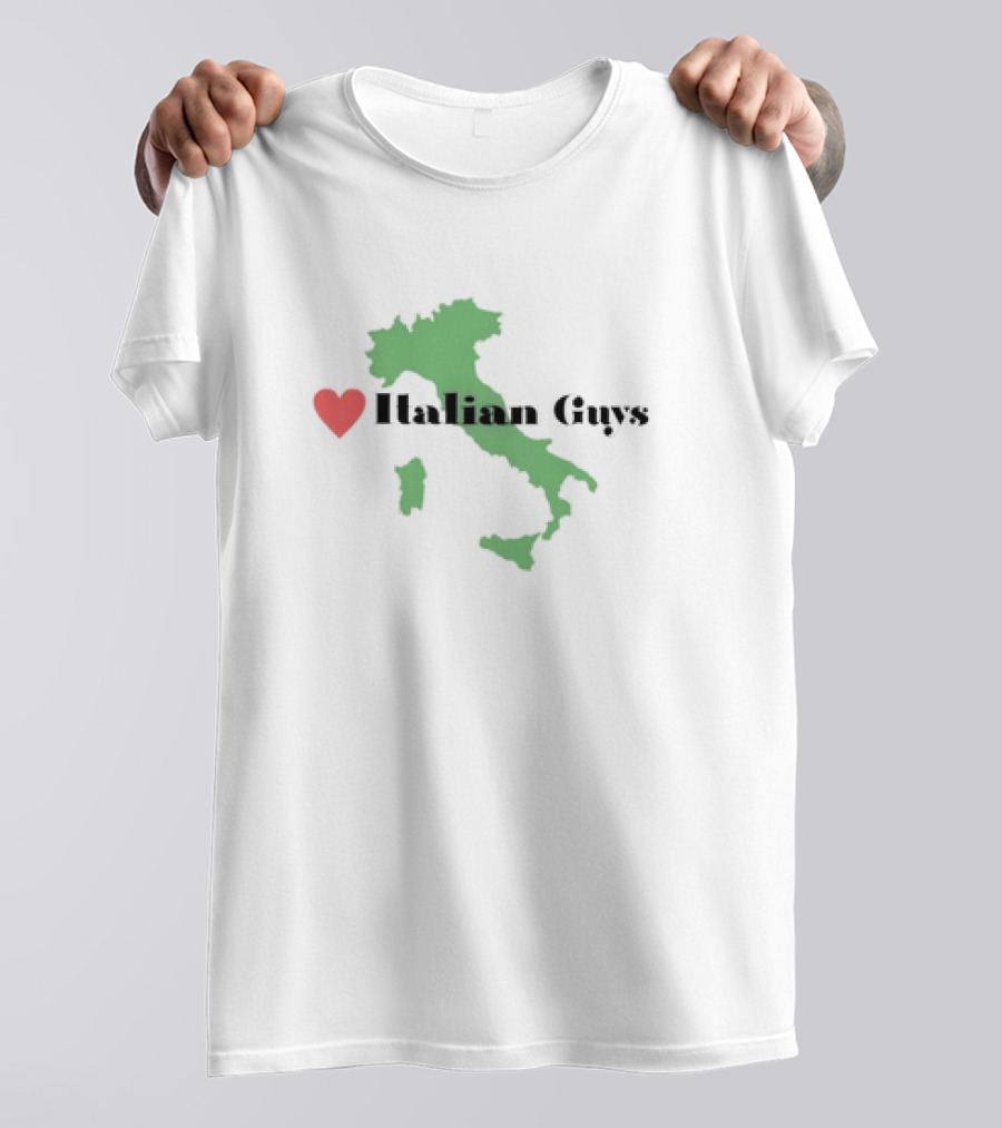Heart Italian Guys Green Italy Map T-Shirt