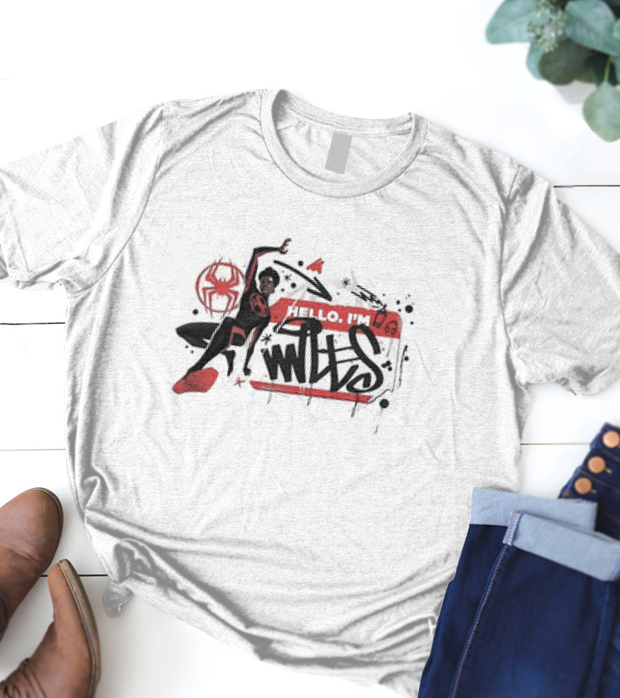 Marvel Spider-Man Across The Spider-Verse Hello I'm Miles T-Shirt