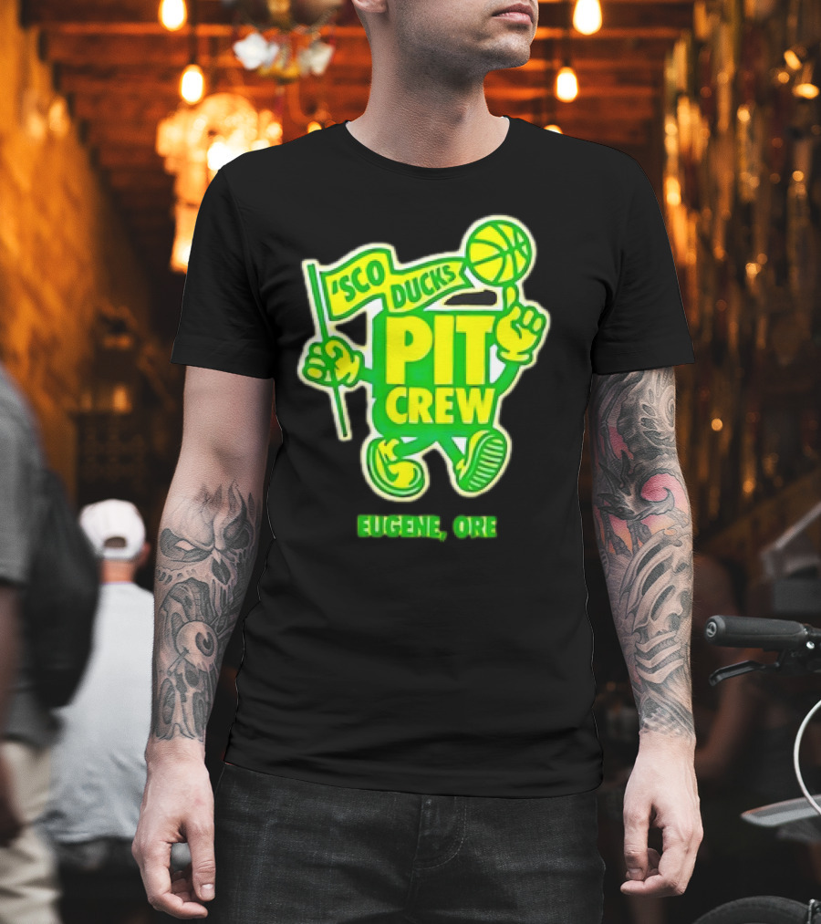Sco Ducks Pit Crew Eugene Ore Oregon Ducks Basketball T-Shirt