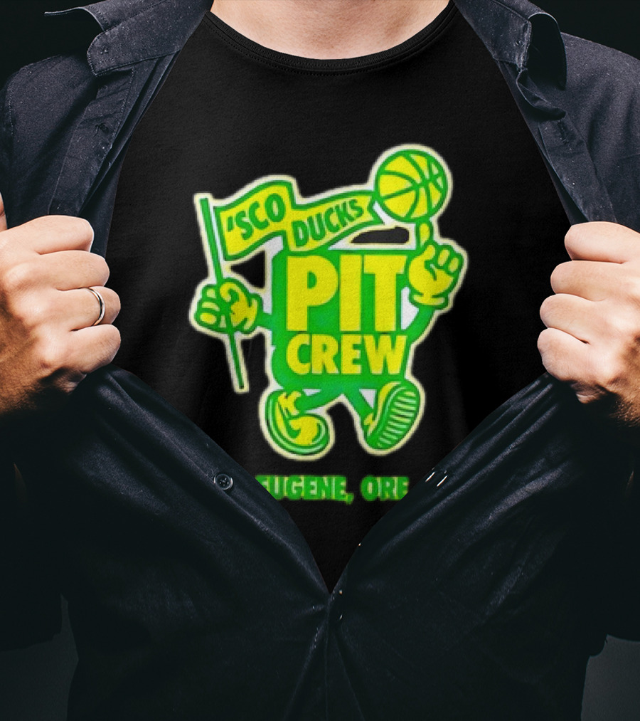 Sco Ducks Pit Crew Eugene Ore Oregon Ducks Basketball T-Shirt