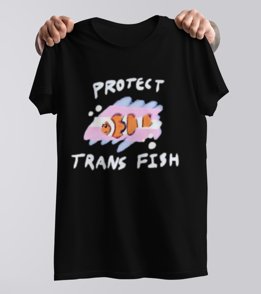 Protect Trans Fish Clownfish With Transgender Flag Colors T-Shirt