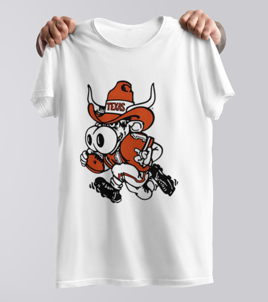 Bevo Texas Longhorn Football Mascot Running Cowboy Hat T-Shirt