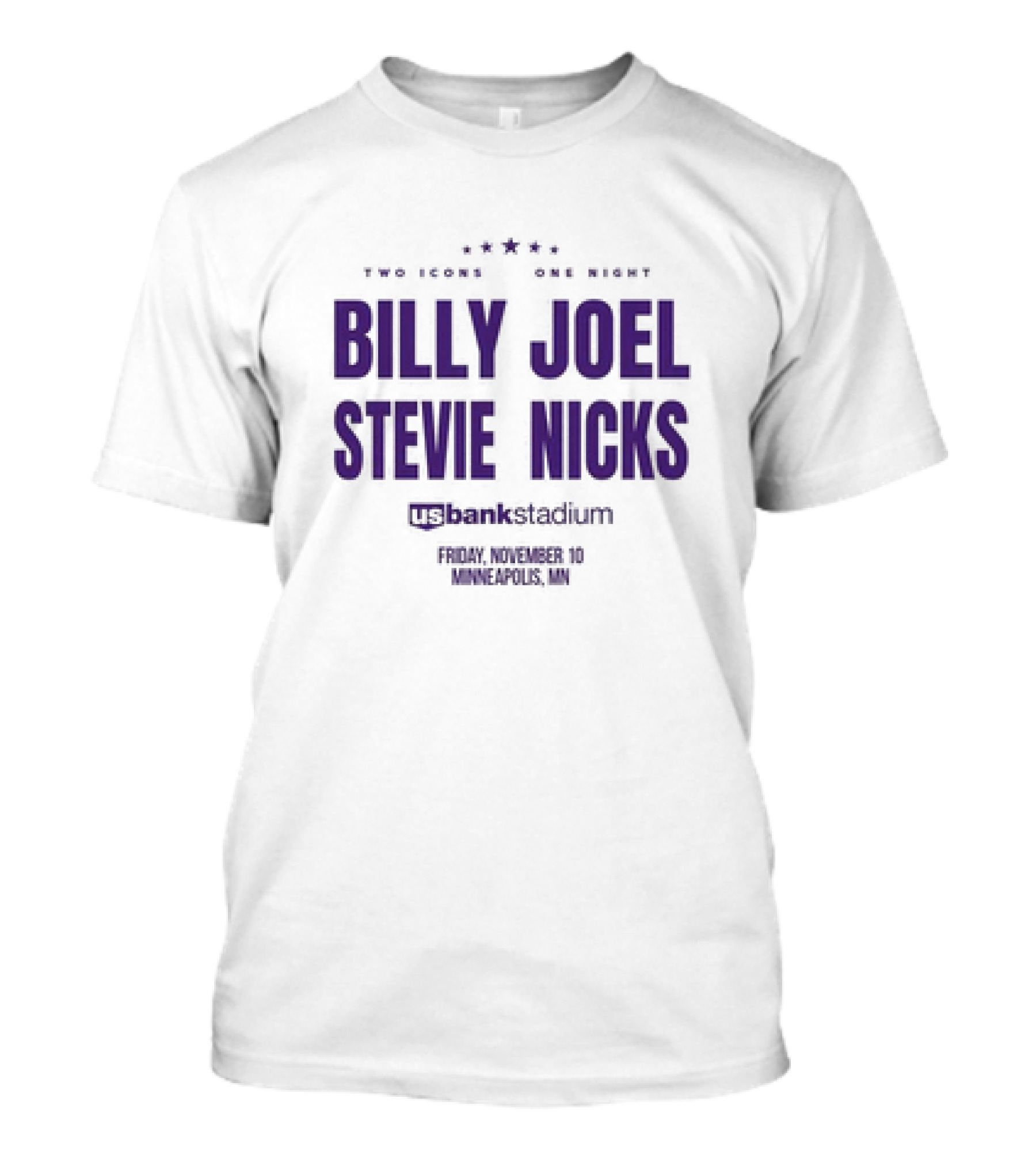 Billy Joel Stevie Nicks Two Icons One Night Us Bank Stadium Friday November 10 Minneapolis MN T-Shirt