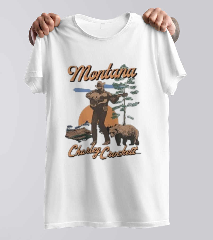Charley Crockett Montana Bear Scenic Music Adventure T-Shirt