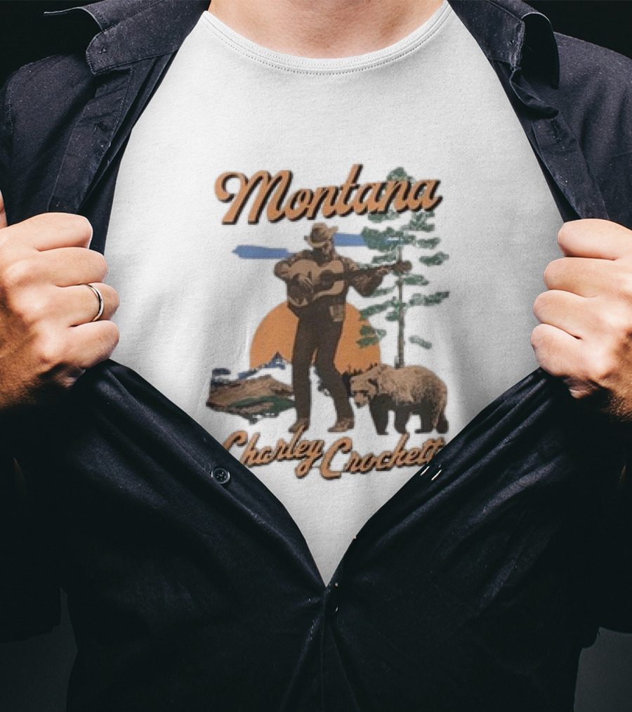 Charley Crockett Montana Bear Scenic Music Adventure T-Shirt